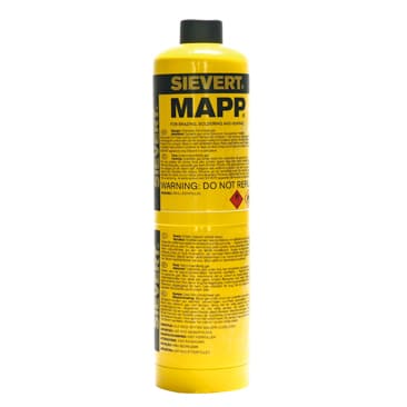 Sievert wegwerp gasfles MAPP gas US - 400 gram | Wegwerppatroon | MAPP-gas : 2400°C | Inhoud: 400g | Aansluiting: US (1