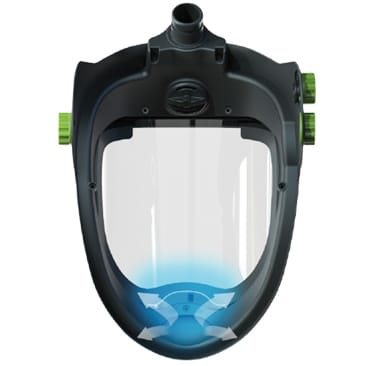 Optrel Clearmaxx slijphelm grinding helmet - PAPR Verse lucht | Optrel Clearmaxx gelaatsscherm / slijpscherm : 180 graden panoramisch zicht op werkstuk en werkomgeving | Breed inzetbaar | Optimaal draagcomfort: 495 g (PAPR-versie) en een ergonomische pasvorm