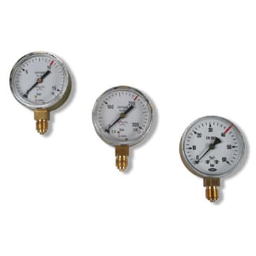 Manometer zuurstof 63 mm | autogeen apparatuur | Aansluiting: 1/4R onder | Gassoort: zuurstof