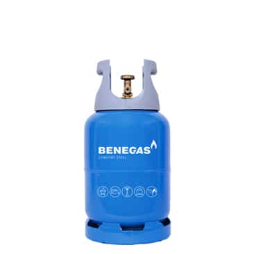 Gasfles propaan Benegas Comfort Steel (EasyBlue) 6 kg | Lichtgewicht stalen gasfles | Statiegeldsysteem | Propaan gasfles camping, camper, BBQ, verwarmen