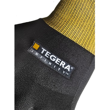 Tegera Montage- en werkhandschoen 8801R | Behendige en duurzame handschoen voor vochtige omgevingen | Coating mix van nitrielschuim en aqua PU | DMF-vrij & huidvriendelijk | Oeko-Tex certificaat.